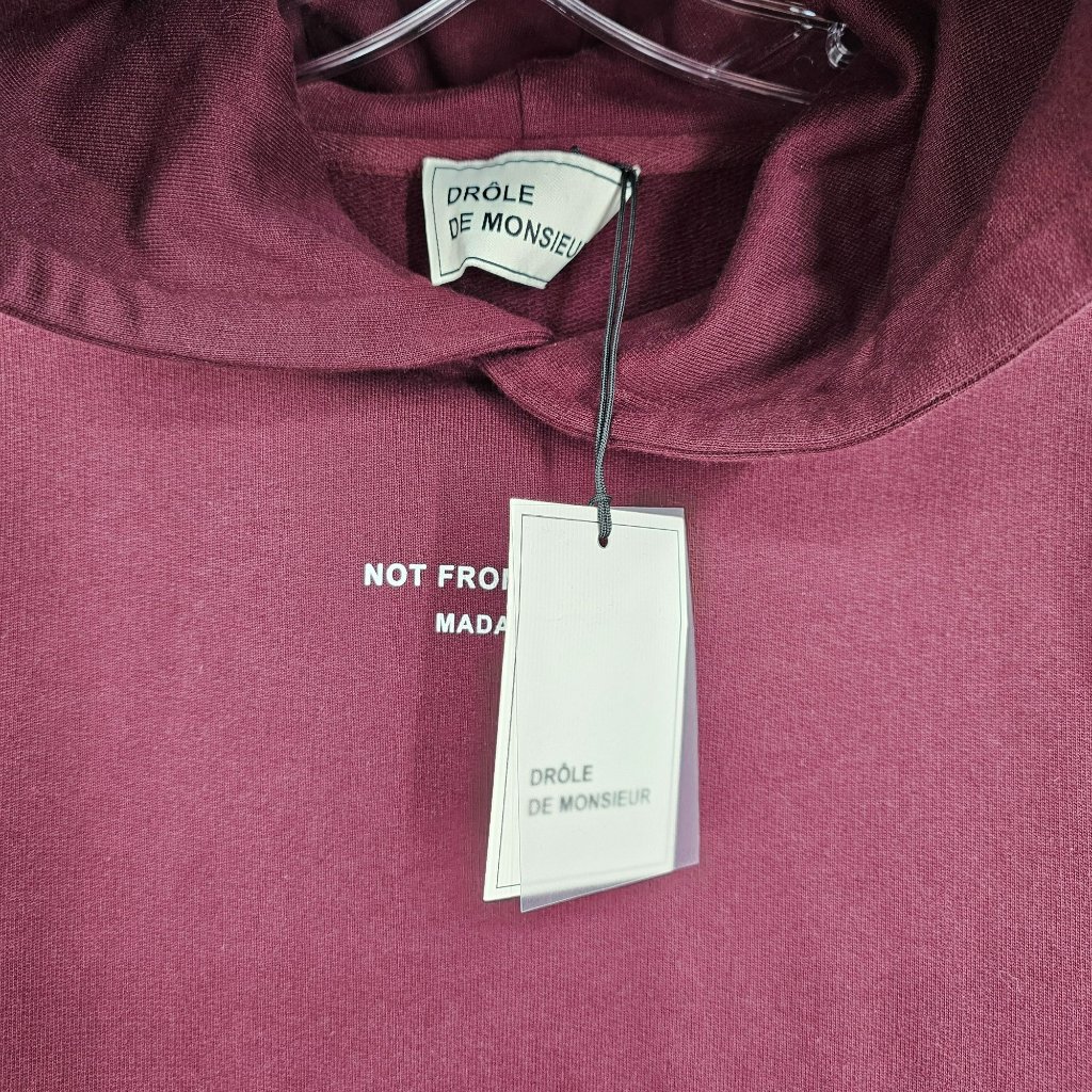 Drole De Monsieur Le Hoodie Slogan M Maroon Red Graphic Heavyweight Designer New — image 6 of 8